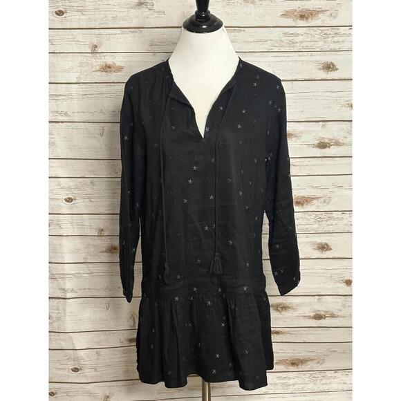 Rails 'Lydia' linen-blend embroidered drop waist ruffle hem mini dress Size XS - Picture 1 of 4